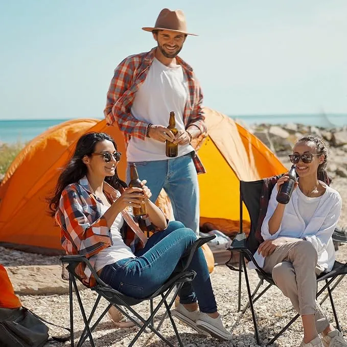 2 Pack Camping Chairs - Lightweight and Supportive Chairs for Teens and Lightweight Individuals - Compact, Durable, and Portable - Ideal for Camping, Hiking, Beach, and Picnics - Carry Bag (Upgrade)