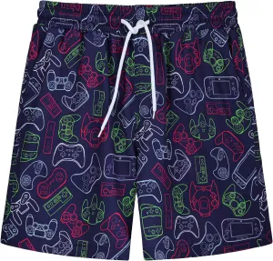 3/1 Pack Boys Swim Trunks UPF 50  Swim Shorts Kid Board Shorts with Mesh Lining Quick Dry Beachwear Swimsuit