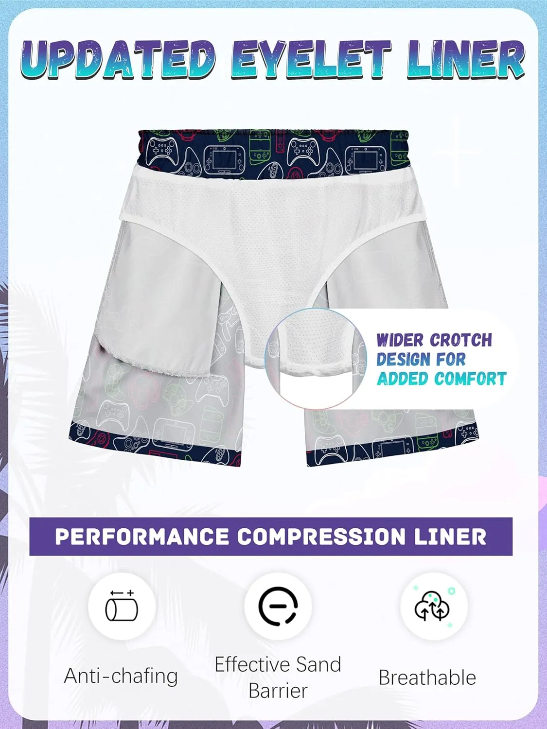3/1 Pack Boys Swim Trunks UPF 50  Swim Shorts Kid Board Shorts with Mesh Lining Quick Dry Beachwear Swimsuit