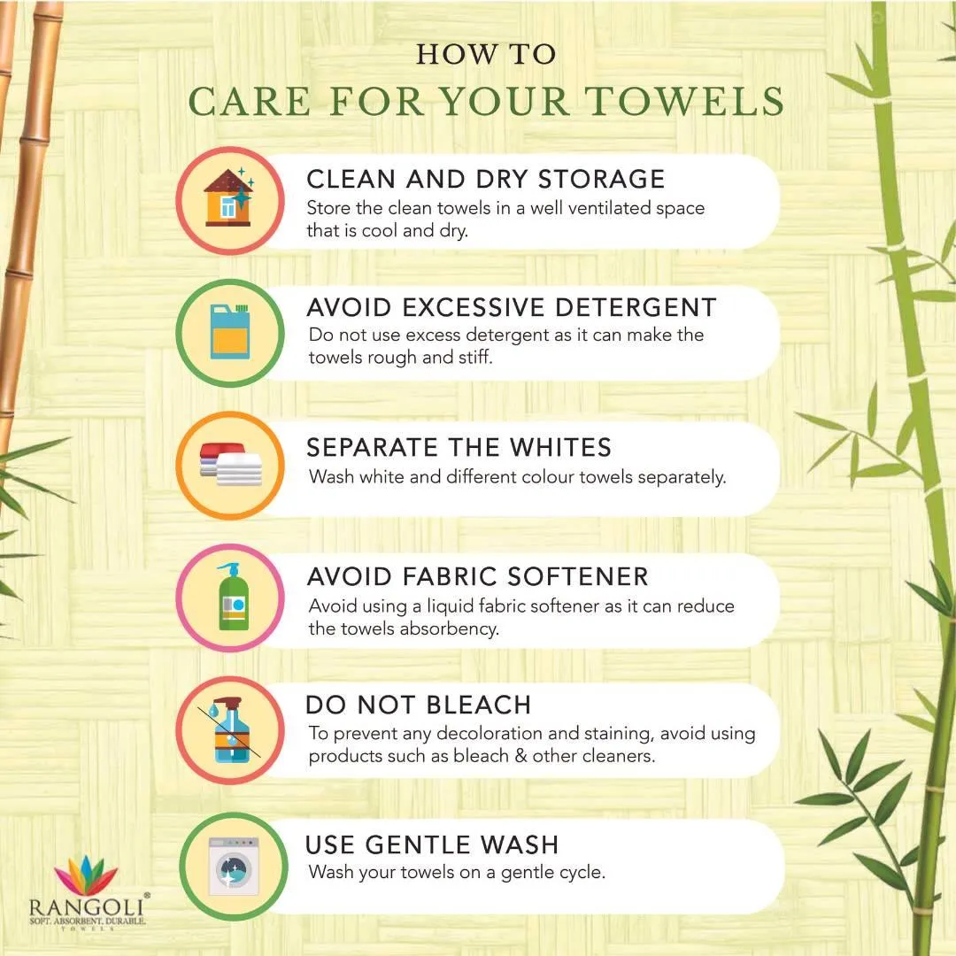 500 GSM Bamboo Towels Set Of 4 - Beige & Dark Grey | Ultra Soft & Highly Absorbent Towels