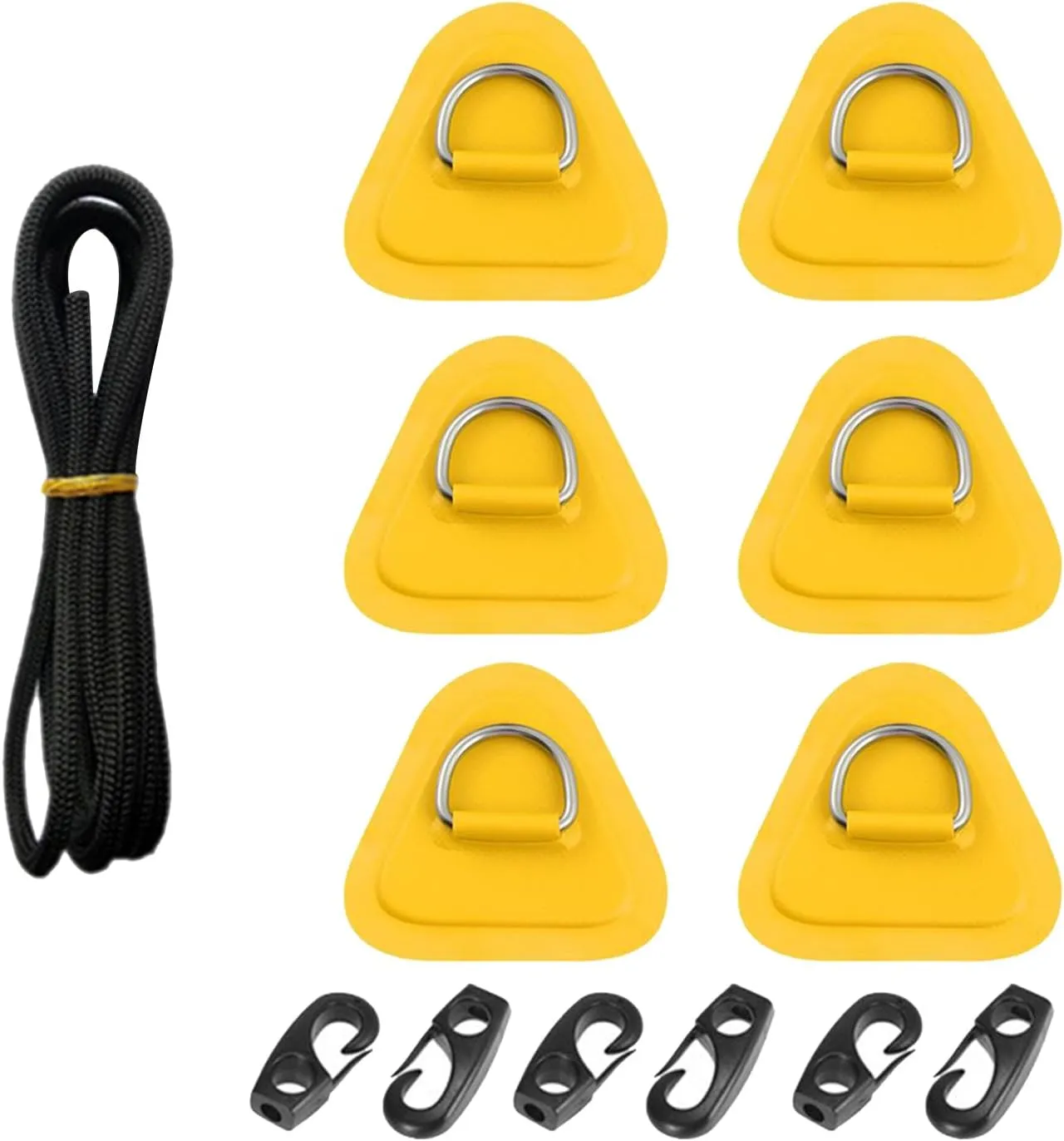 6Pcs Stainless D-Rings Patches for Inflatable Boat Kayak Surfboard Paddle Board Kayak D-Rings Pad Stand-Up Paddleboard Paddle Board Attachment