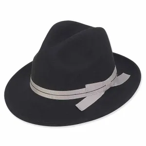 Adora® Wool Hat - Wool Felt Safari Hat with Grosgrain Ribbon Bow
