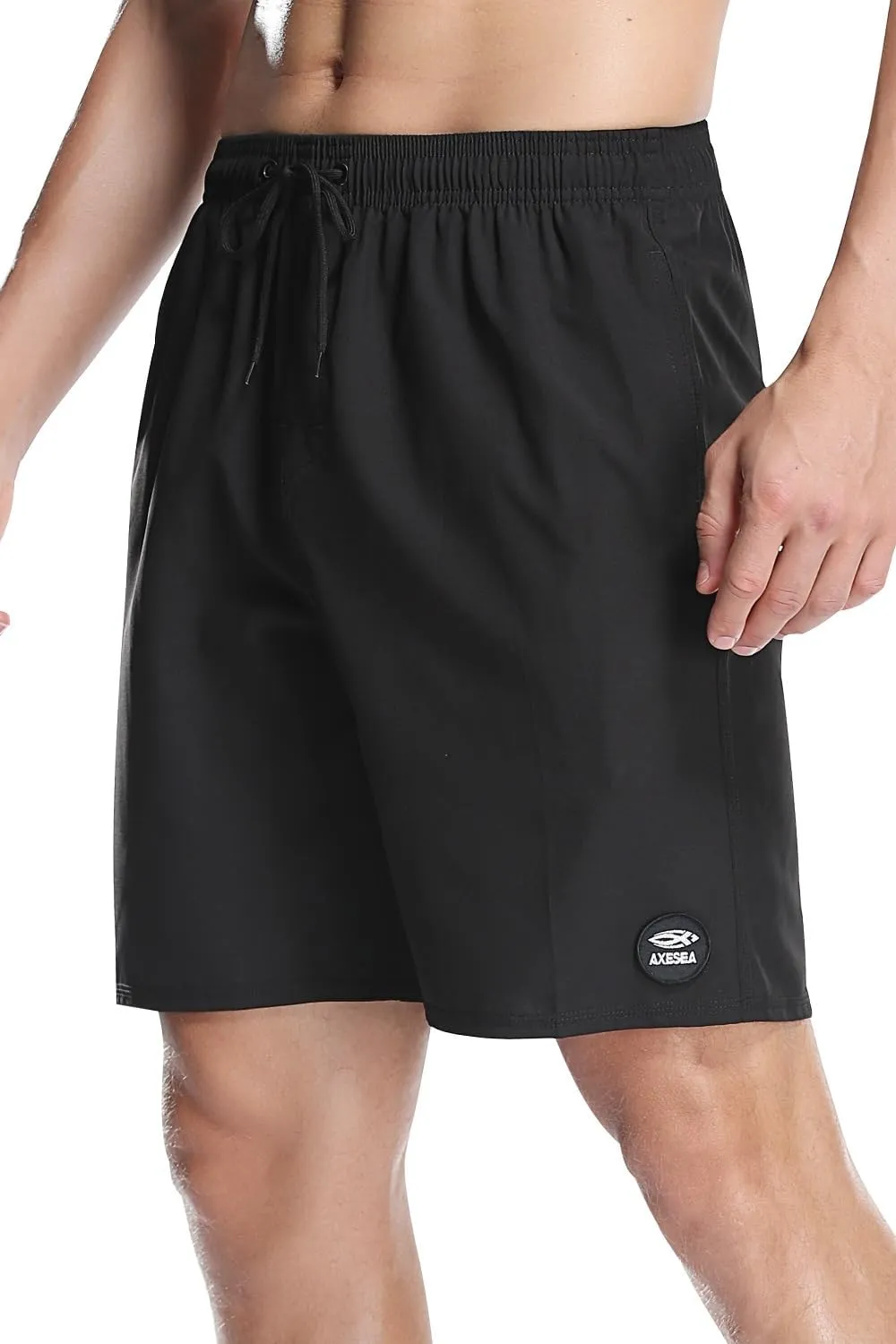 AXESEA Men's Swim Trunks Elastic Quick Dry with Pockets Swimwear Bathing Suits No Mesh Lining Beach Shorts