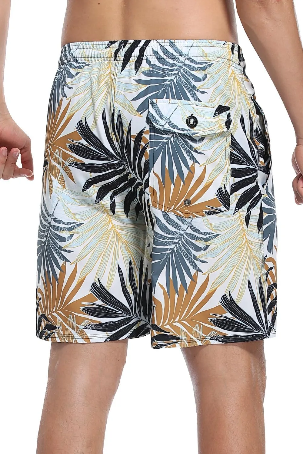 AXESEA Men's Swim Trunks Elastic Quick Dry with Pockets Swimwear Bathing Suits No Mesh Lining Beach Shorts