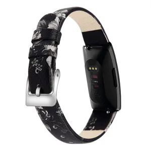 Black/Grey Leather Strap for Fitbit Inspire