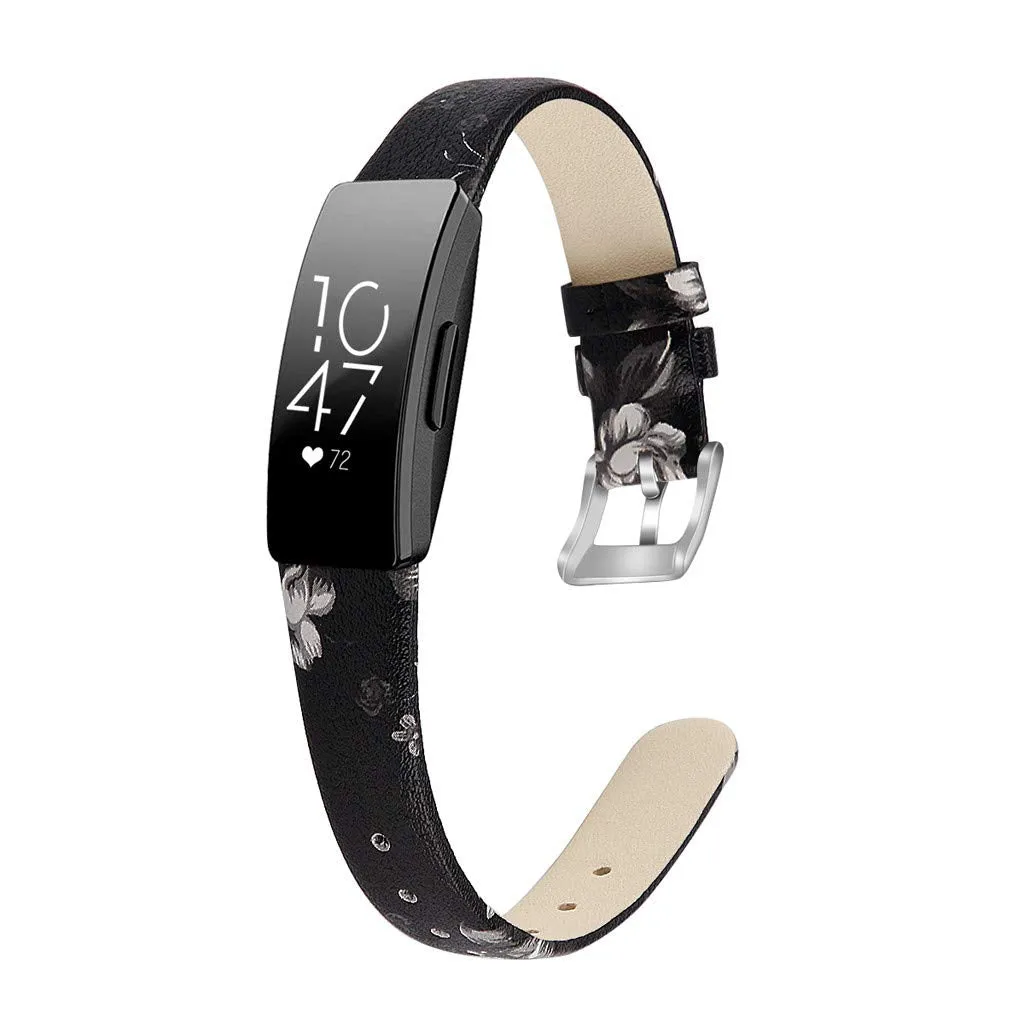 Black/Grey Leather Strap for Fitbit Inspire