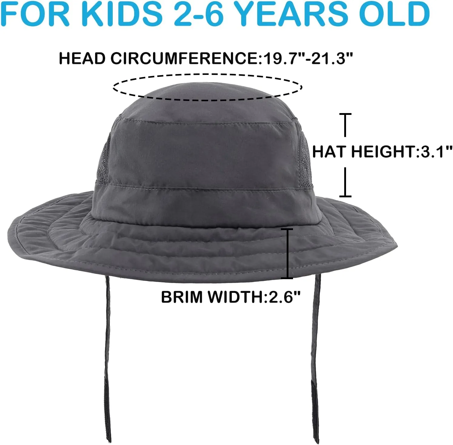 Connectyle Kids Sun Hat for Boys Girls Wide Brim Bucket Hat UPF 50  Sun Protection Hat Breathable Summer Beach Hat