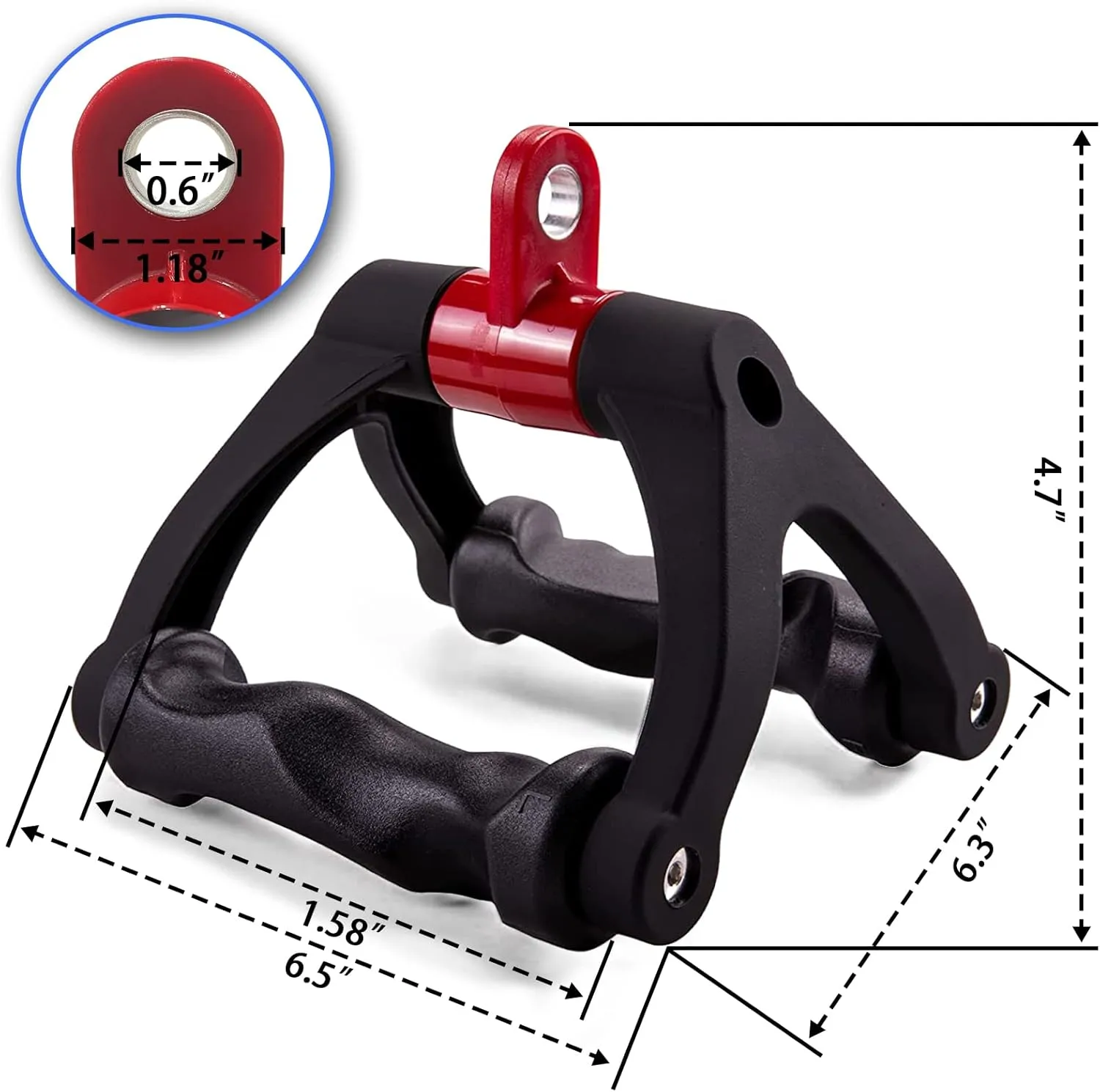 Double D Handle for Cable Machine - Ergonomic Row Handle Cable Attachment