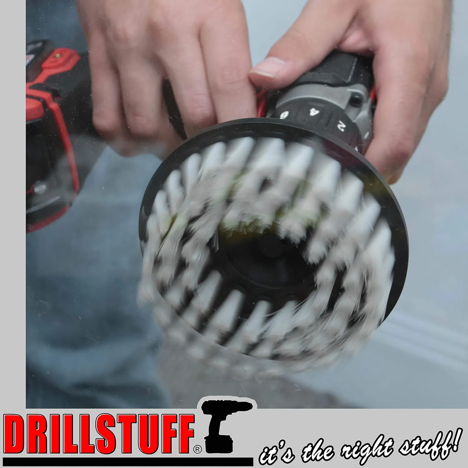 Drill Brush - Boat Accessories - Hull and Deck- Cleaning Supplies - Spin Brush - Fiberglass, Aluminum, Gel Coat, Wood, Painted - Kayak - Raft - Jet Ski - Fishing Boat - Inflatable - Hull Cleaner