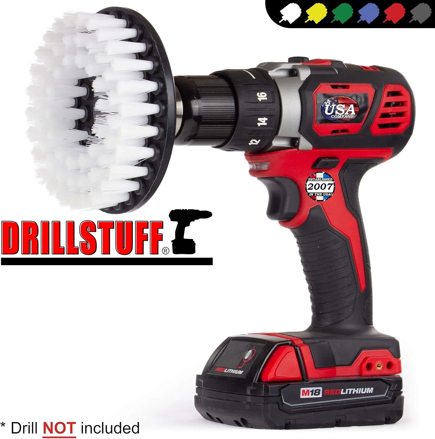 Drill Brush - Boat Accessories - Hull and Deck- Cleaning Supplies - Spin Brush - Fiberglass, Aluminum, Gel Coat, Wood, Painted - Kayak - Raft - Jet Ski - Fishing Boat - Inflatable - Hull Cleaner