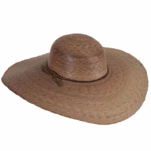 Elegant Palm Leaf Wide Brim Ranch Hat with Chin Strap - Tula Hats