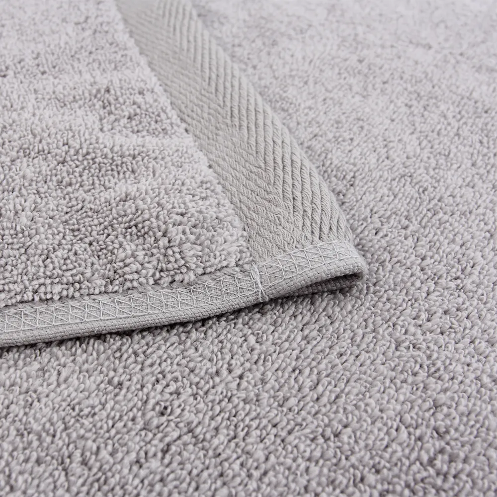 Flat Loop 6 Piece Bath Towel Set, Ash (Light Grey)