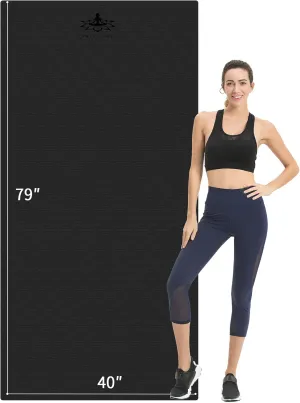 Hatha Yoga Extra Long TPE Yoga Mat 79" x 40 x 1/2" Thick Non-slip Exercise Mat for Home Gym Use, Yoga, Pilates, Fitness & Workouts