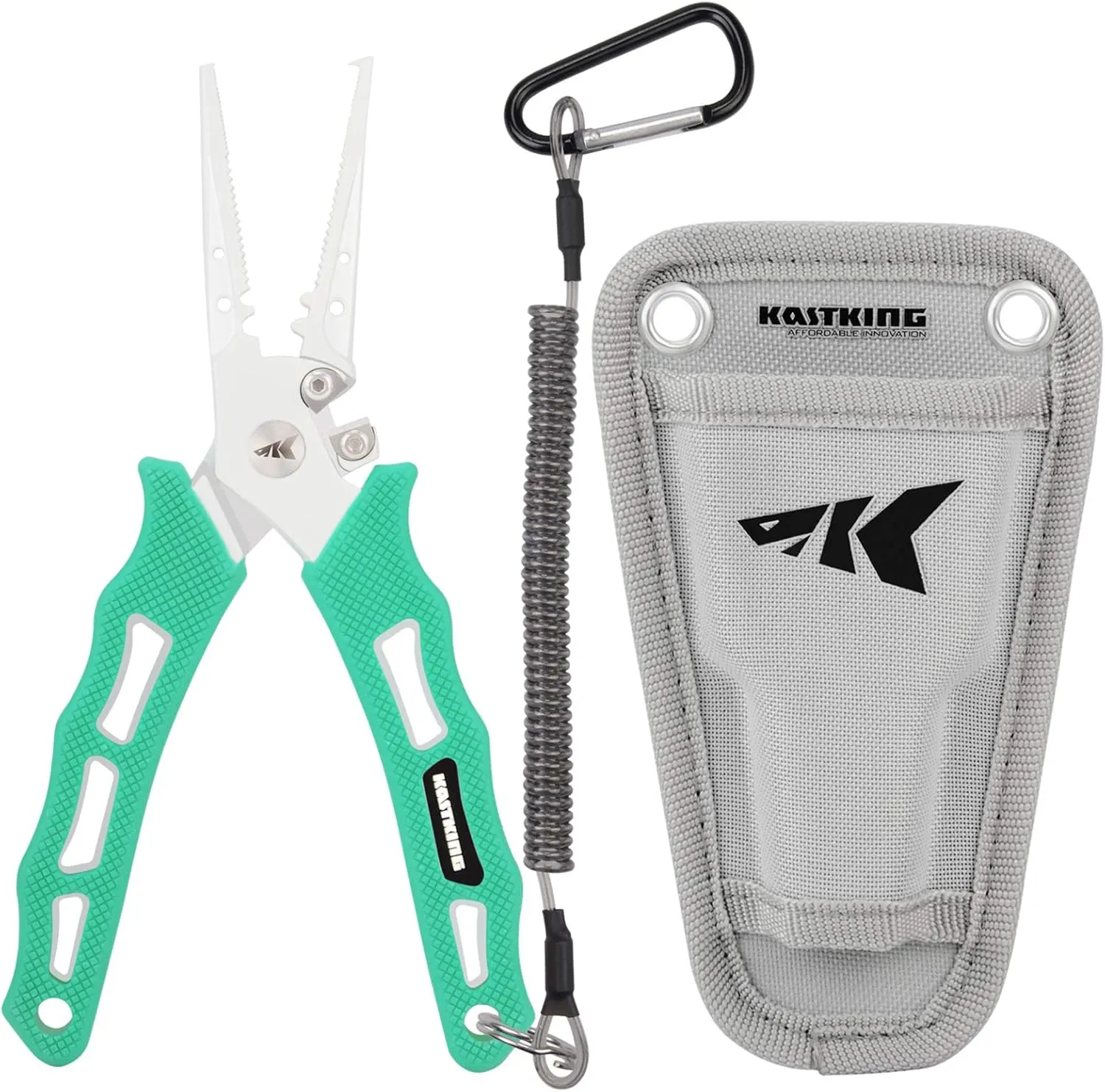 KastKing Cutthroat 7 inch Fishing Split Ring Pliers, 420 Stainless Steel Fishing Tools, Saltwater Resistant Fishing Gear, Tungsten Carbide Cutters