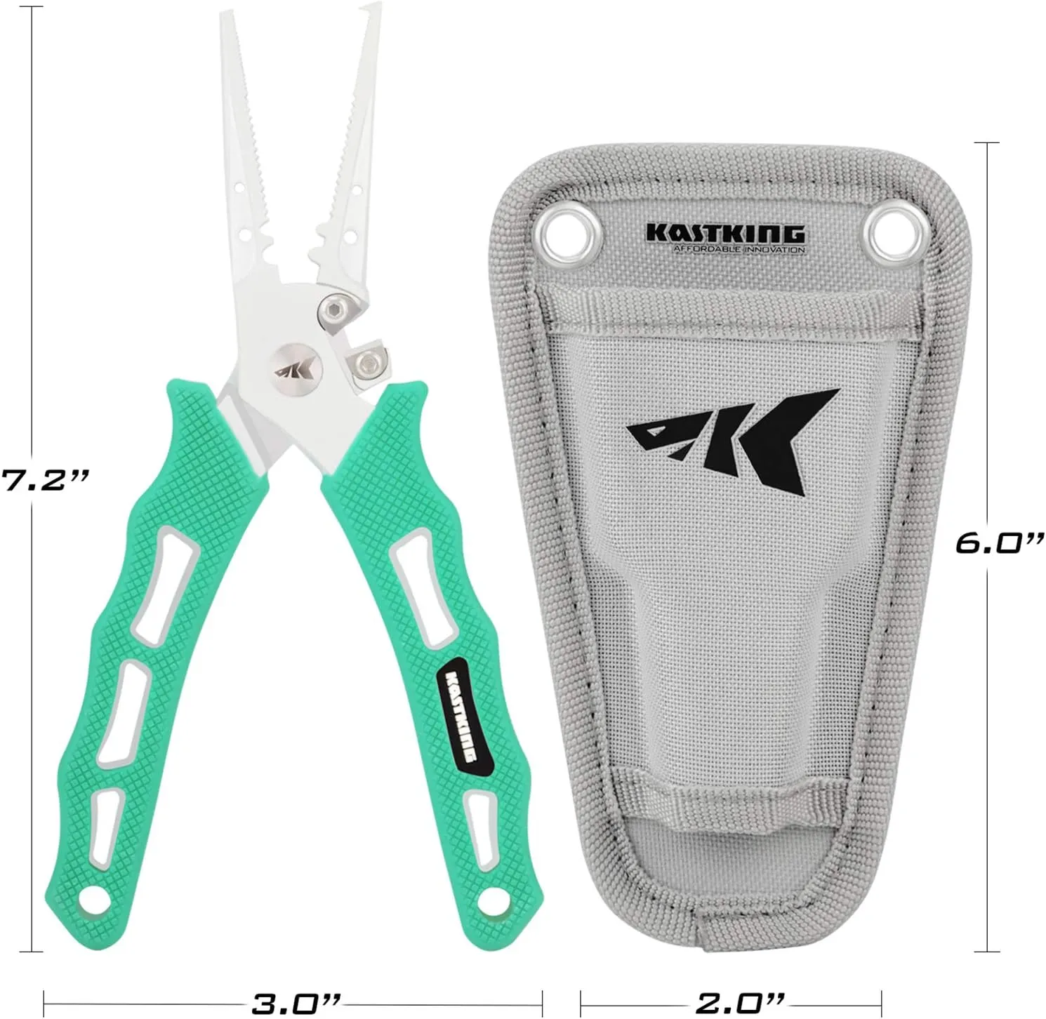 KastKing Cutthroat 7 inch Fishing Split Ring Pliers, 420 Stainless Steel Fishing Tools, Saltwater Resistant Fishing Gear, Tungsten Carbide Cutters