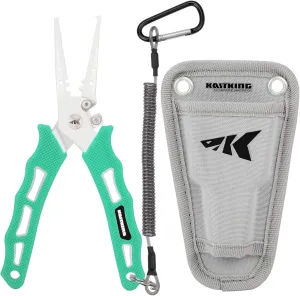 KastKing Cutthroat 7 inch Fishing Split Ring Pliers, 420 Stainless Steel Fishing Tools, Saltwater Resistant Fishing Gear, Tungsten Carbide Cutters