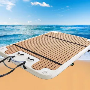 Large Inflatable Water Dock with Stainless Steel Ladder,Gymnastics Mat Water Yoga Mat Non-Slip Surface,Floating Cushion Raft Island Air Bed (3 * 3m/10 * 10ft)