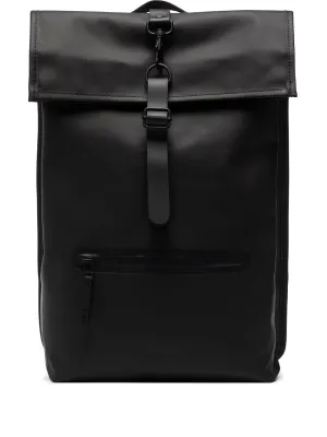 logo-embossed foldover backpack