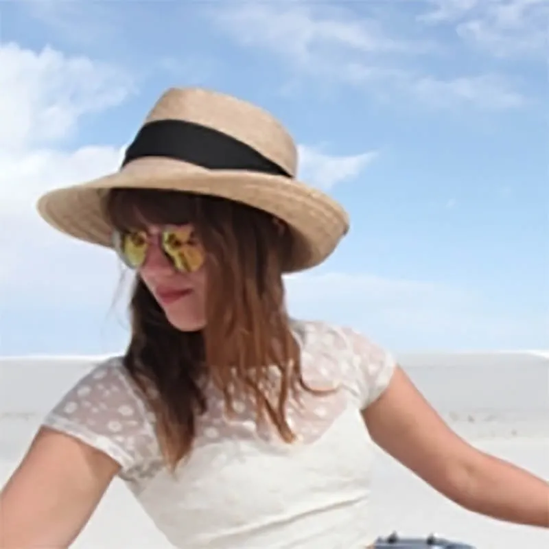 Margo Burnt Palm Leaf Asymmetrical Up Turned Brim Fedora Hat - Tula Hats