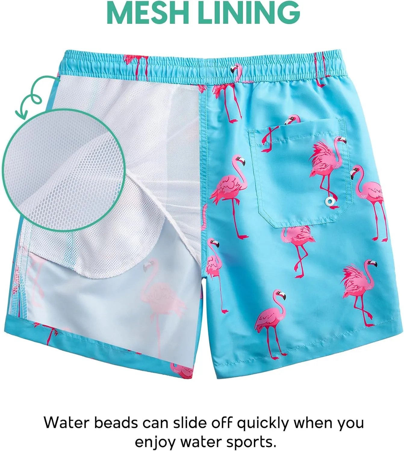 Mens Swim Trunks 7" Quick Dry Bathing Suits with Mesh Lining Printed Shorts Swimwear
