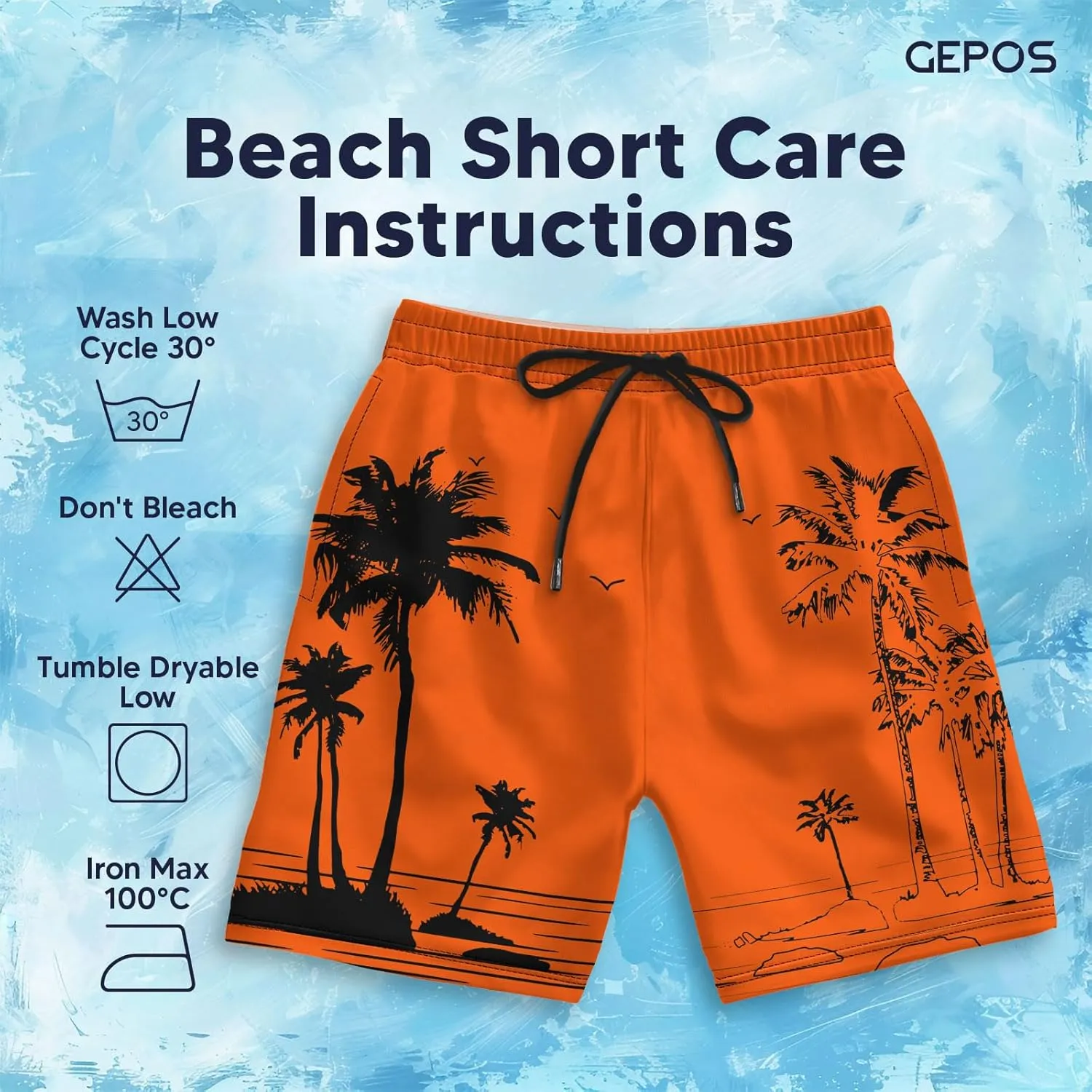 Men's Swim Trunks with Beach Print Quick Dry Swimsuits Board Shorts with Pockets Summer Gifts