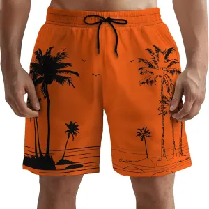 Men's Swim Trunks with Beach Print Quick Dry Swimsuits Board Shorts with Pockets Summer Gifts