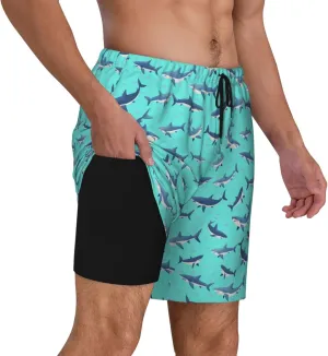 Mens Swim Trunks with Compression Liner Board Shorts Quick Dry Beach Shorts
