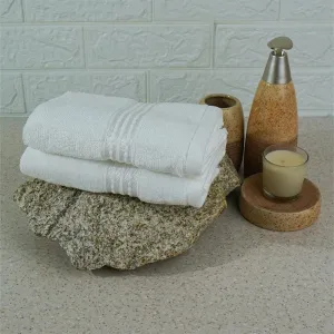 Micro Cotton LuxeDry Solid Hand Towel (White) - Set Of Two