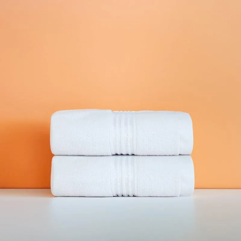 Micro Cotton LuxeDry Solid Hand Towel (White) - Set Of Two