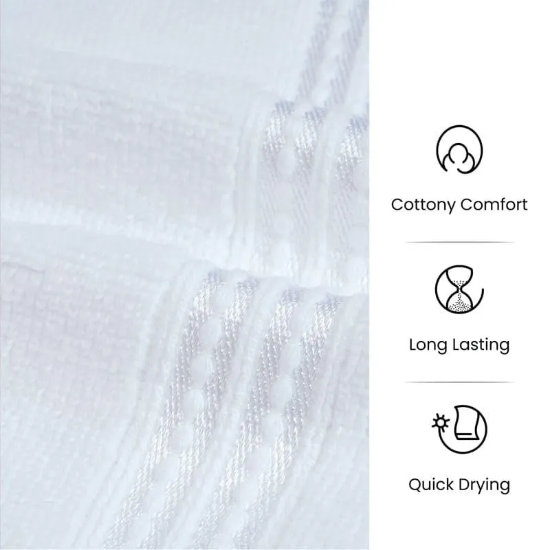 Micro Cotton LuxeDry Solid Hand Towel (White) - Set Of Two