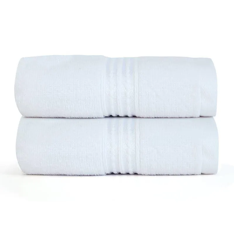 Micro Cotton LuxeDry Solid Hand Towel (White) - Set Of Two