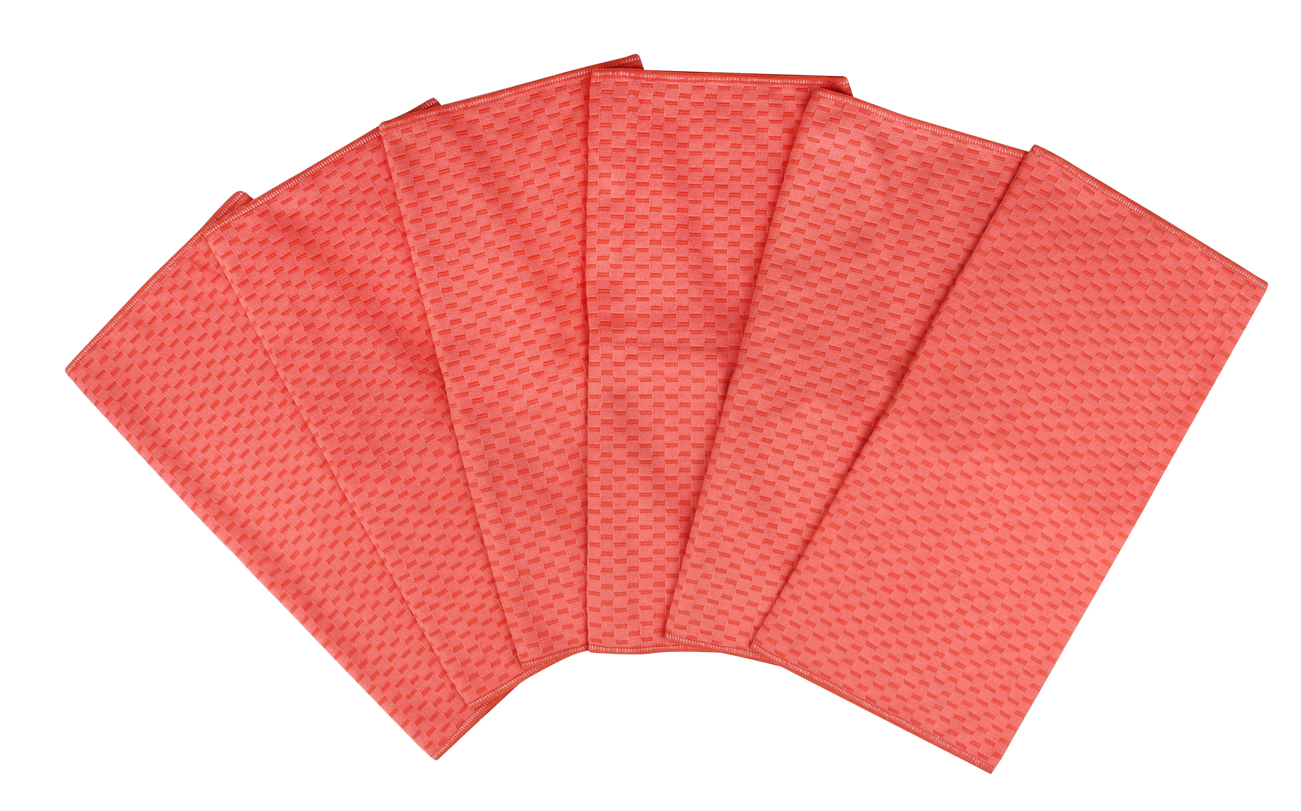 Microfiber Dish Towel, 6-Pack, Coral