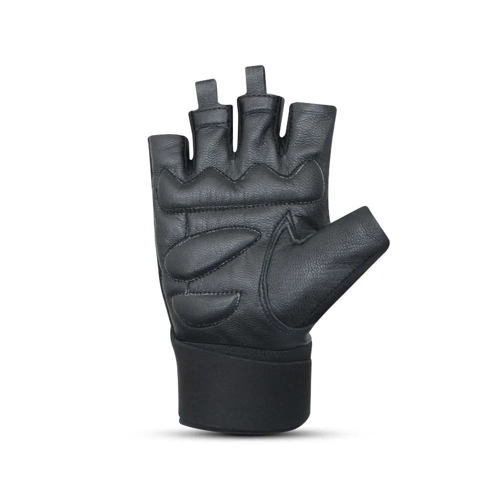 Nivia Leather Gym Weightlifting Gloves Large - (Black)