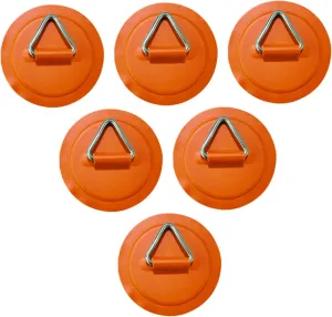 Paddle Board Accessories Inflatable Boat D Ring Patch Paddleboard Triangle Pad for Kayak Canoe Rafting Accessories 6PCS Orange
