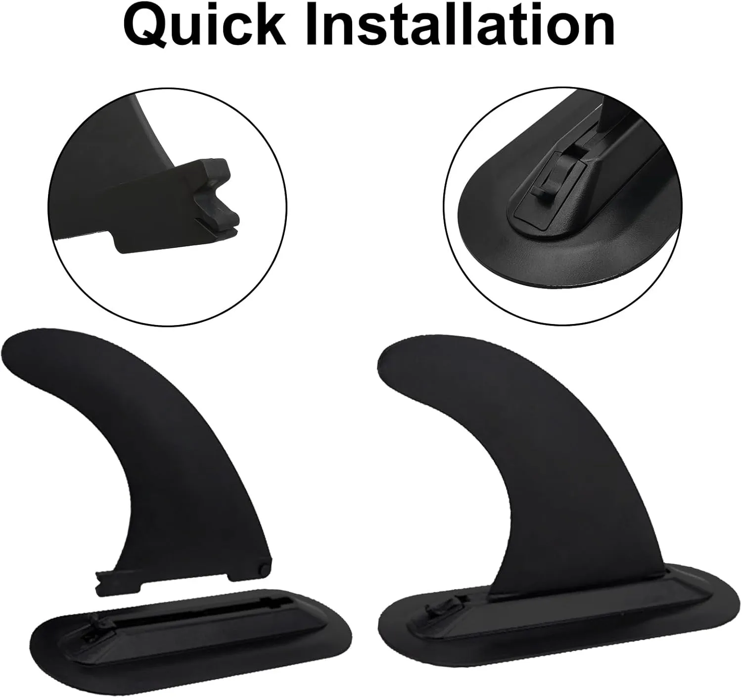 Paddleboard Fin Replacement - Quick Install, Enhanced Nylon Fiberglass, Classic Curved Design - Center Fin for Inflatable SUP Stand Up Paddle Board