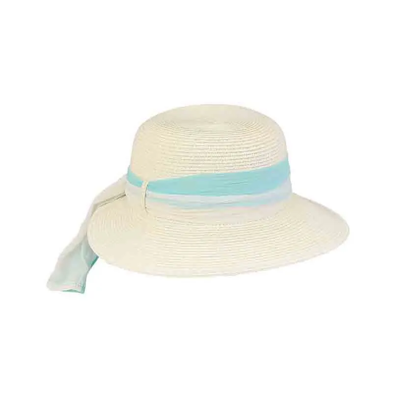 Petite Asymmetrical Brim Hat with Multitone Sash - Sunny Dayz Hat