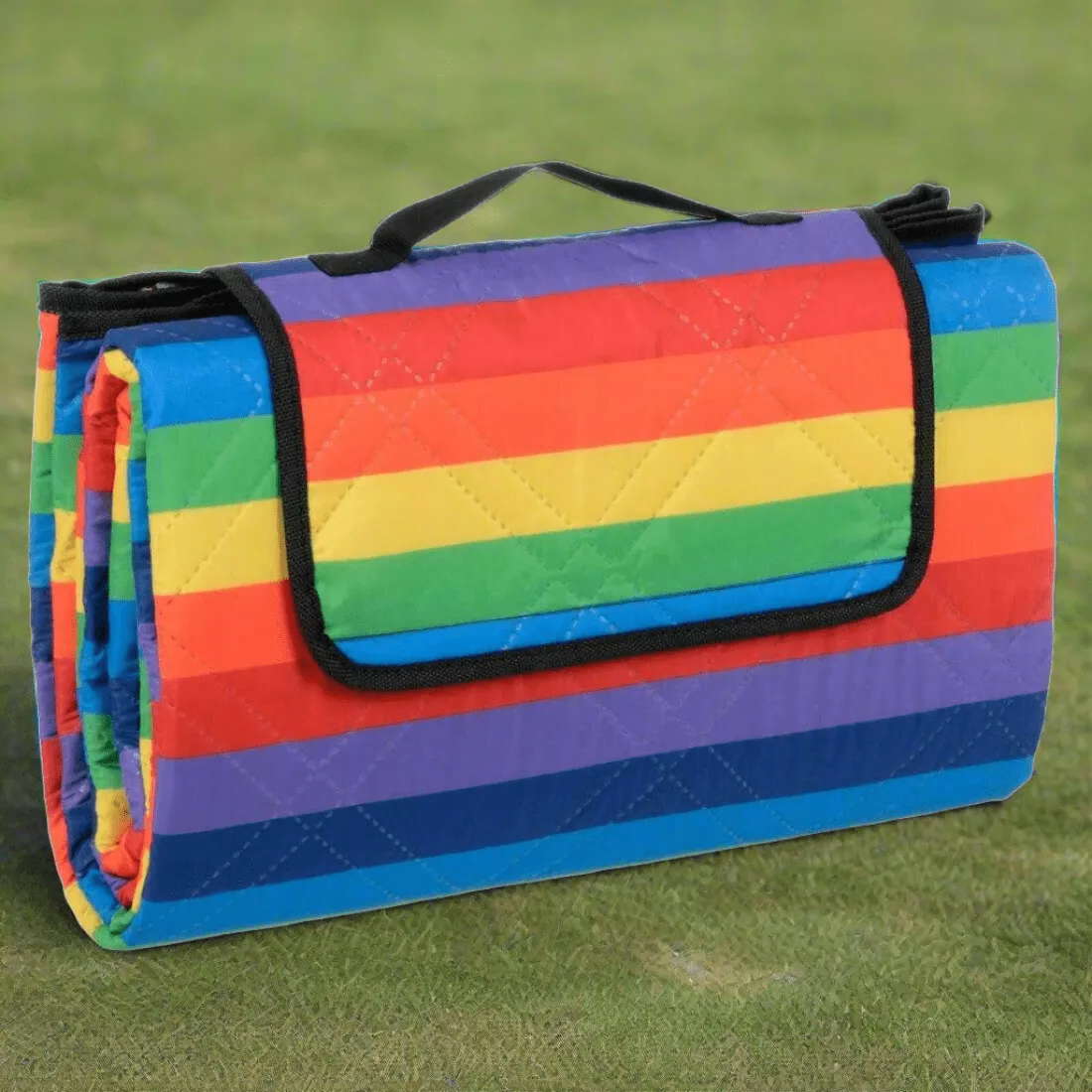Picnic Blanket Rug Waterproof Backing Carry Handle 3 Sizes