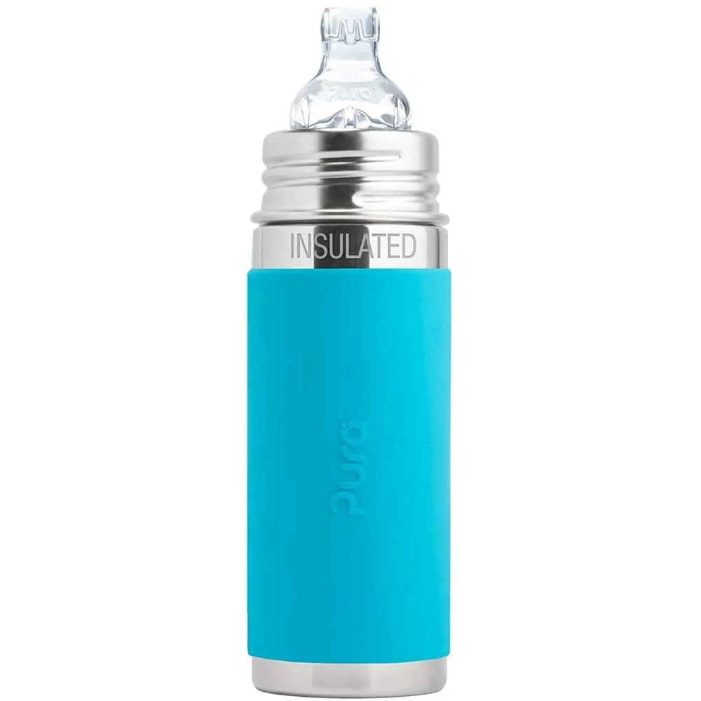 Pura Kiki Insulated Sippy Bottle 260ml - Aqua