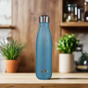 Smily Kiddos 500 ML Stainless Steel Water Bottle  - Glitter Light Blue