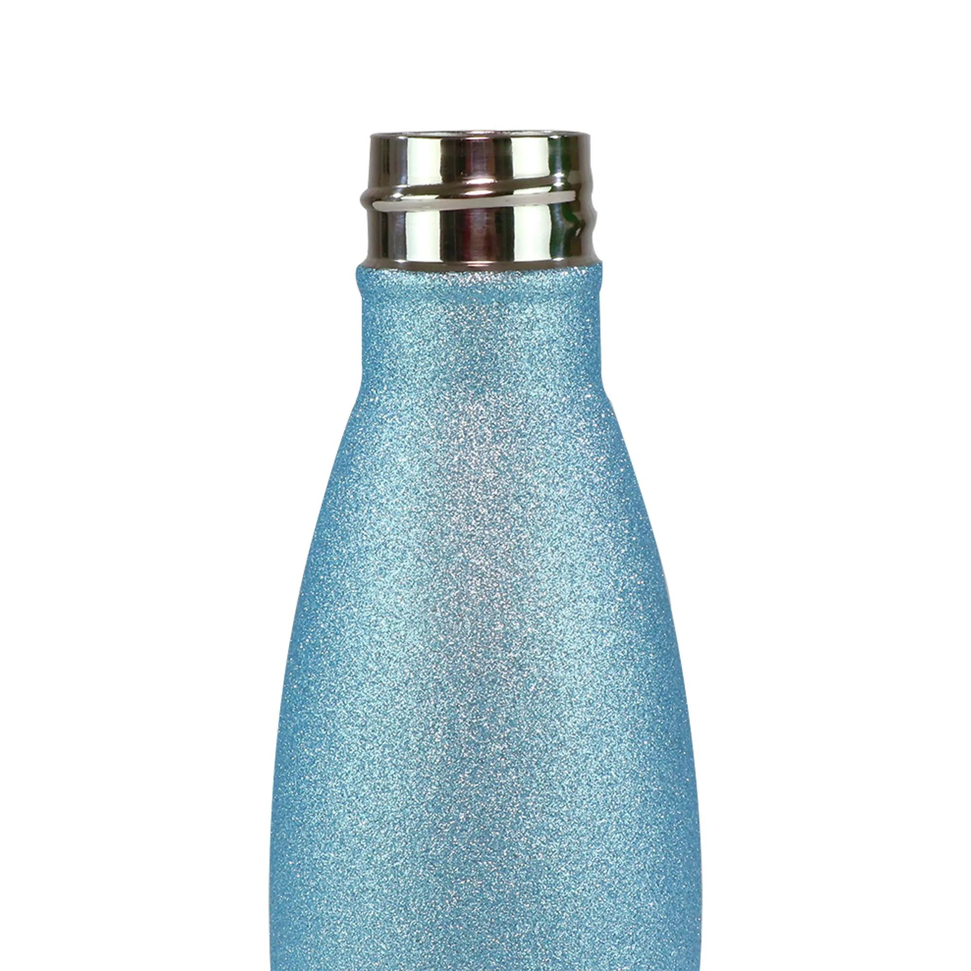 Smily Kiddos 500 ML Stainless Steel Water Bottle  - Glitter Light Blue