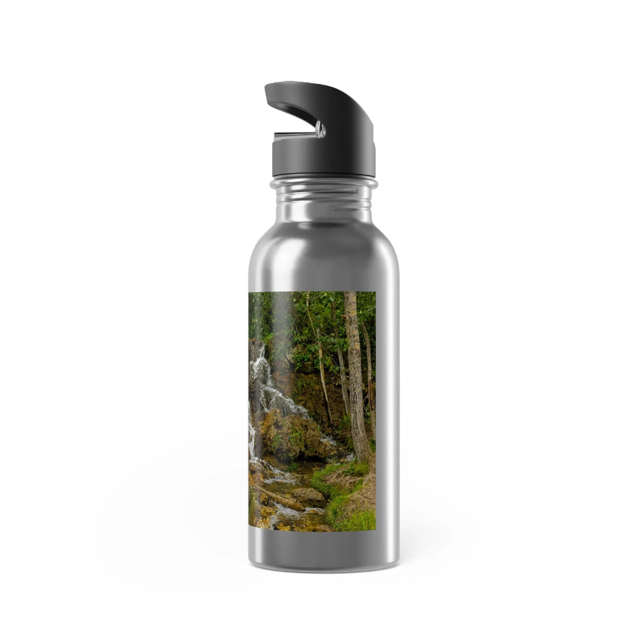 Stainless Steel Water Bottle With Straw, 20oz - Big Hill Springs Park Waterfall