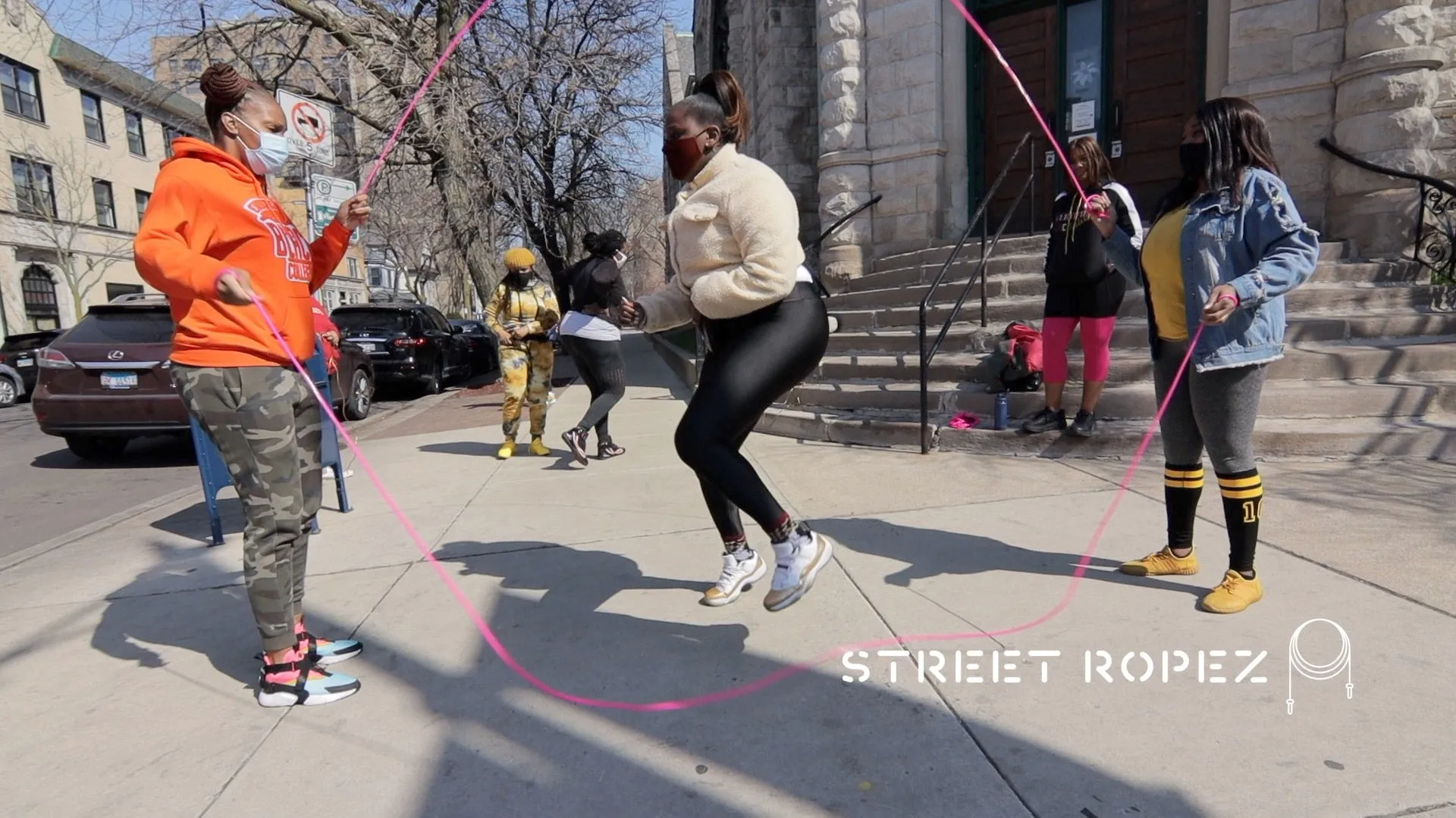 Street Ropez Double Dutch Ropes with Knotted Ends- Hot Pink (Set of 2)