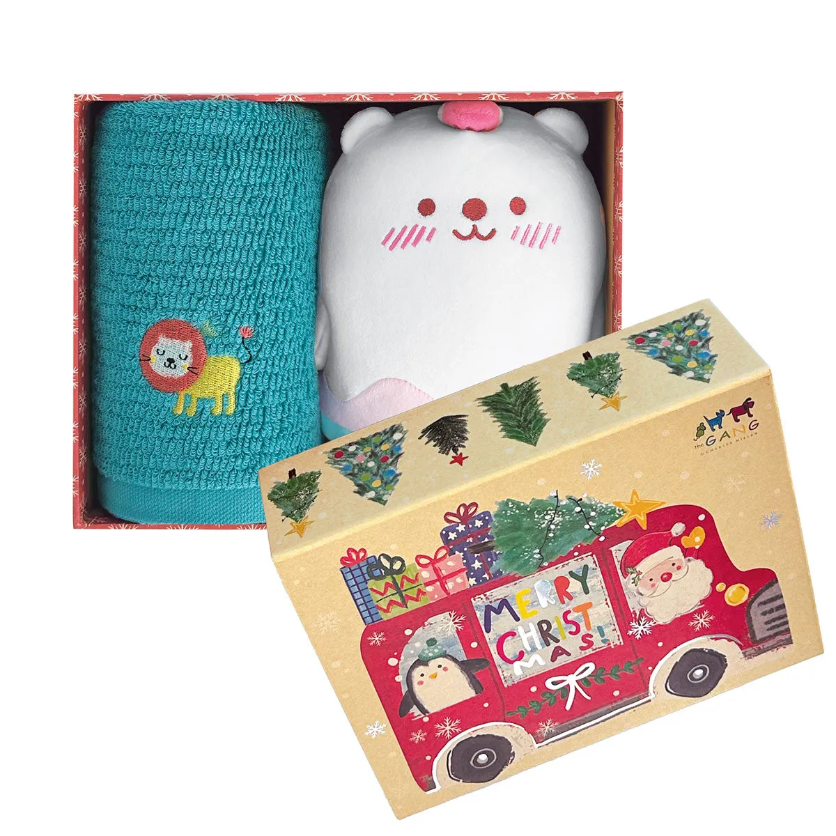 The Gang Snowball Jacquard Series Premium Bath Linen X'mas Gift Set, Sports Bath Towel With Polar Plush