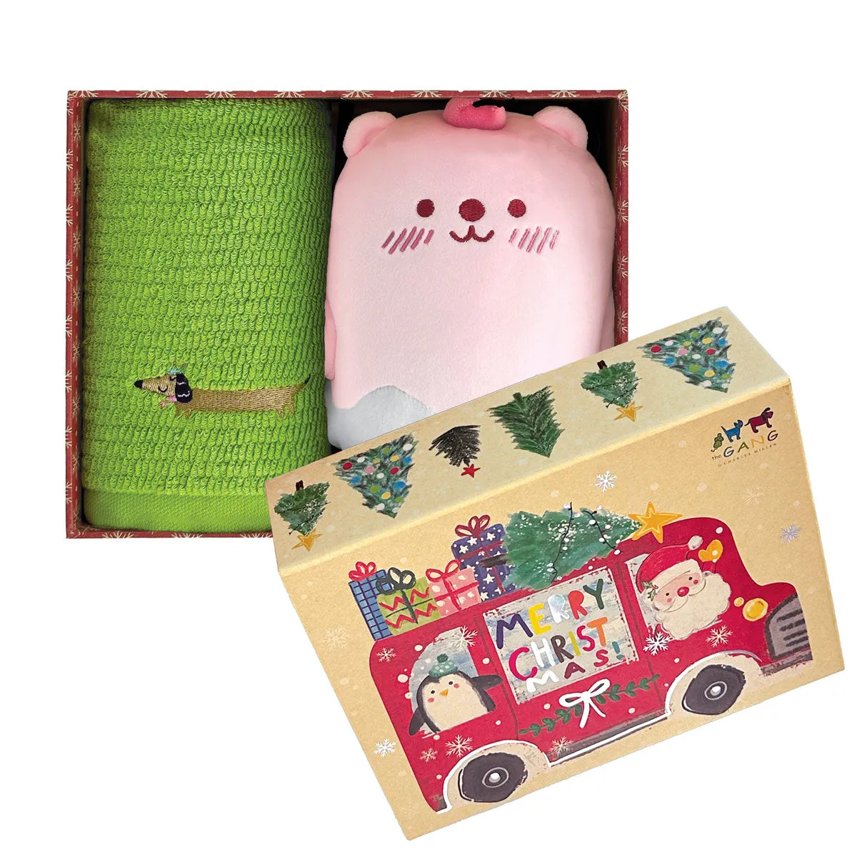 The Gang Snowball Jacquard Series Premium Bath Linen X'mas Gift Set, Sports Bath Towel With Polar Plush