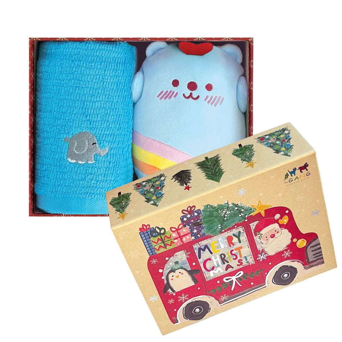 The Gang Snowball Jacquard Series Premium Bath Linen X'mas Gift Set, Sports Bath Towel With Polar Plush