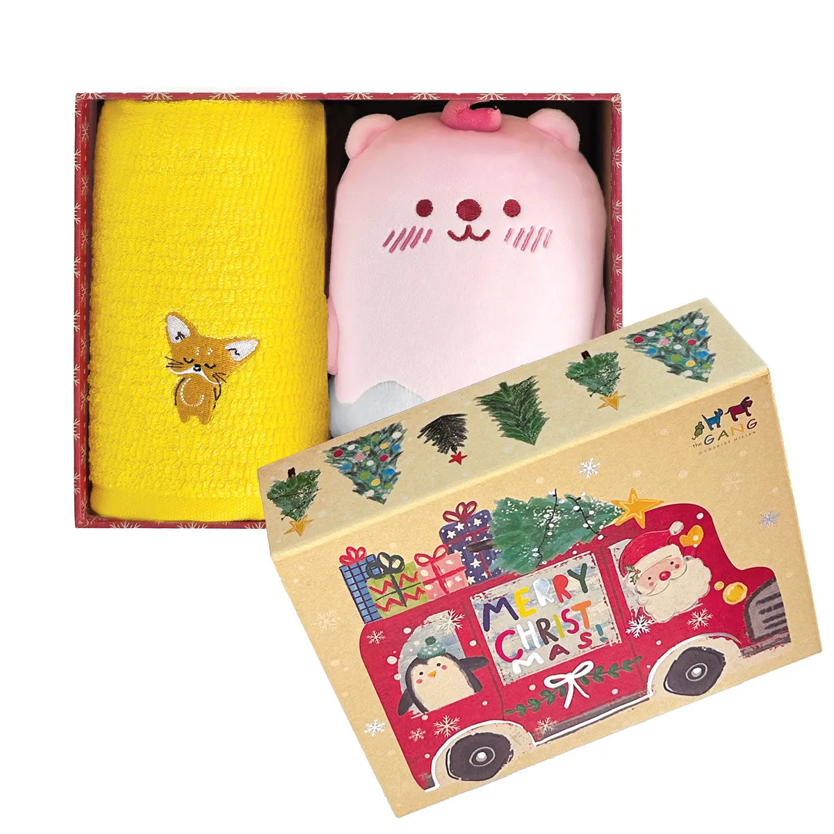 The Gang Snowball Jacquard Series Premium Bath Linen X'mas Gift Set, Sports Bath Towel With Polar Plush