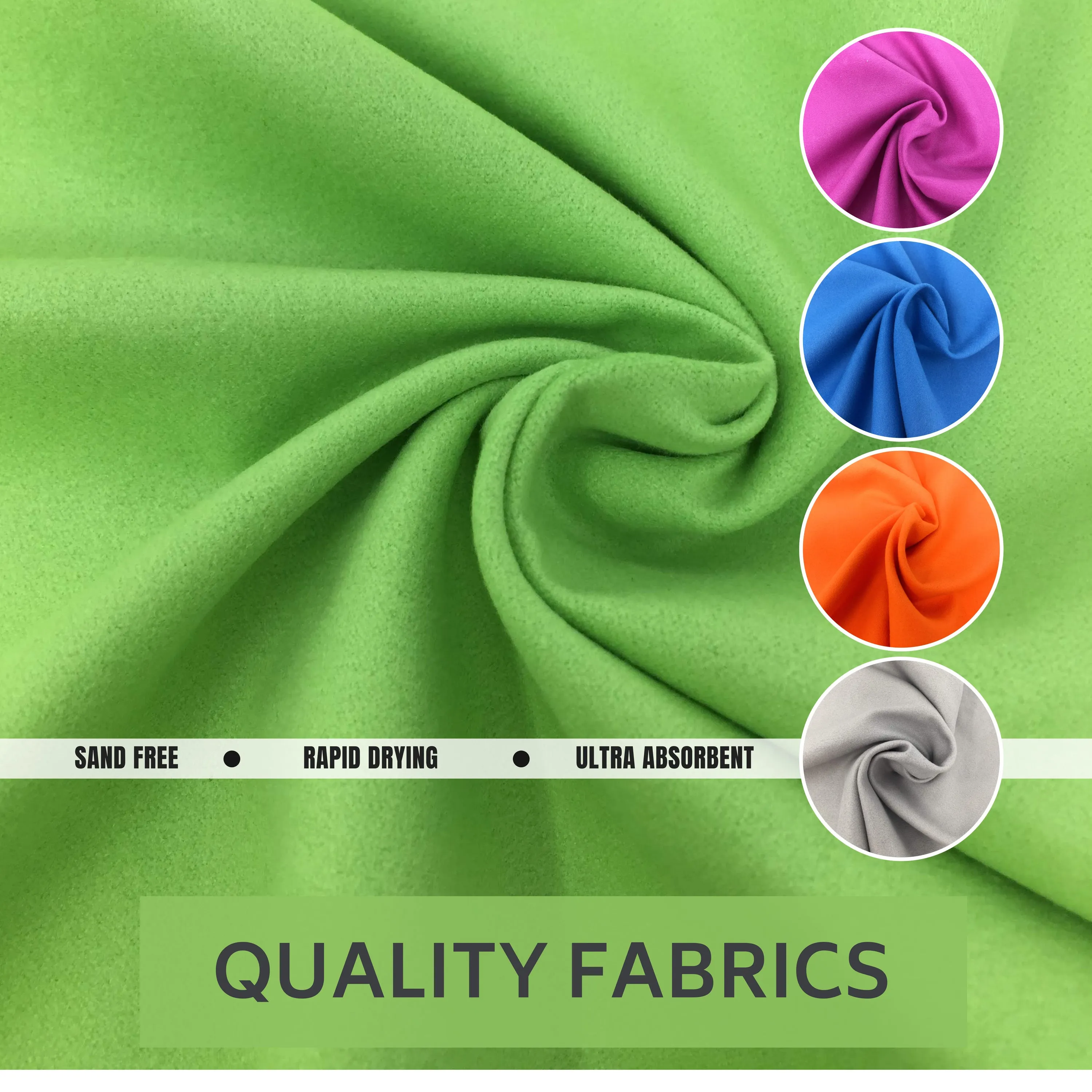 Travel Towel 2 Pack GREEN 71x31  31x16 inch