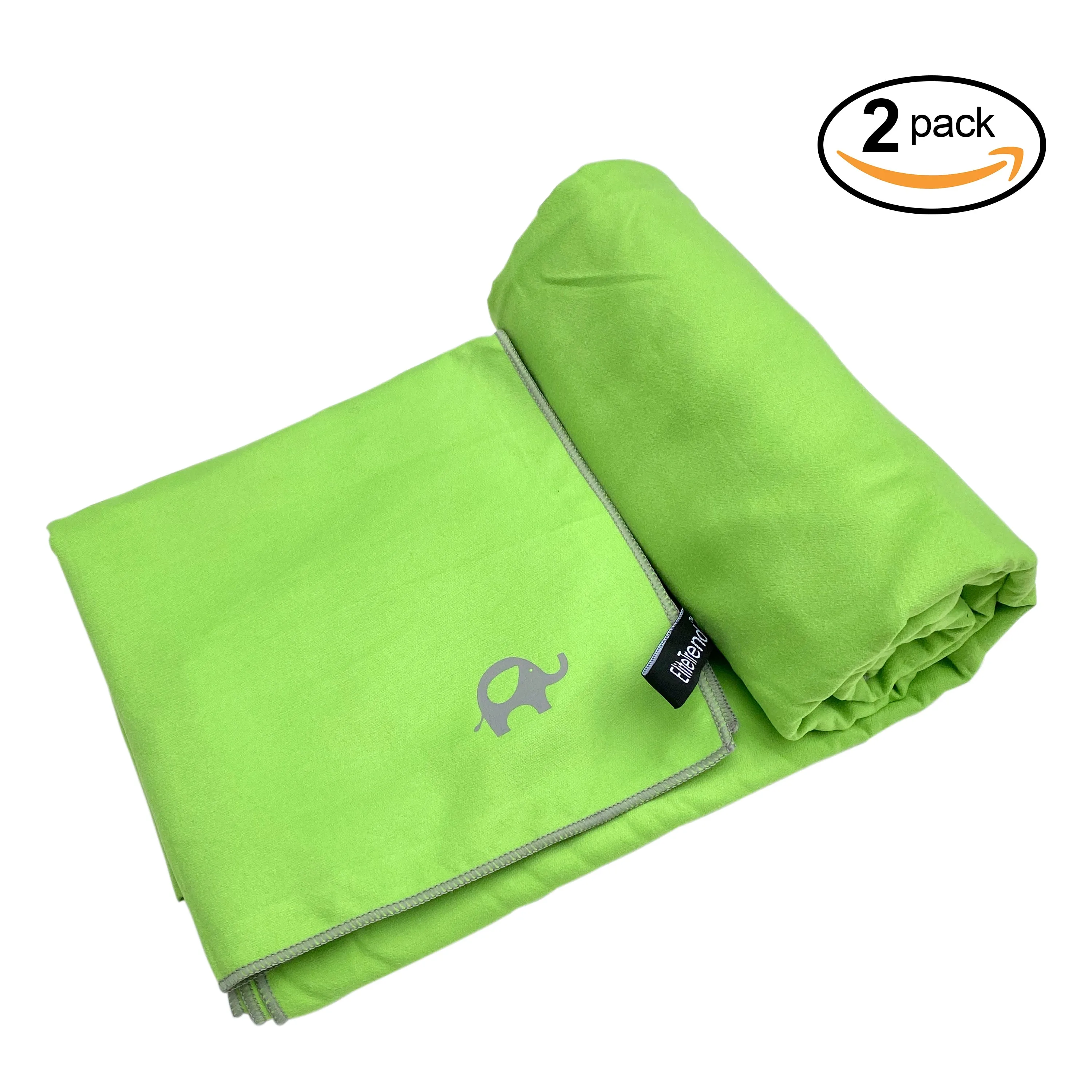 Travel Towel 2 Pack GREEN 71x31  31x16 inch
