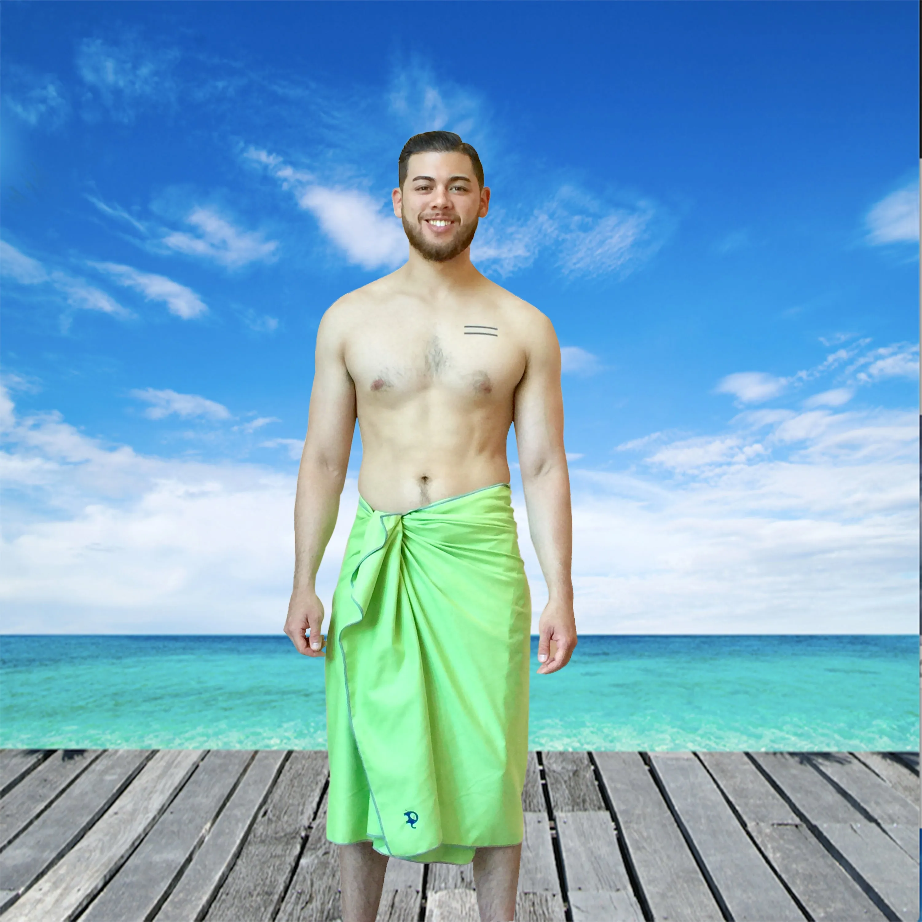 Travel Towel 2 Pack GREEN 71x31  31x16 inch
