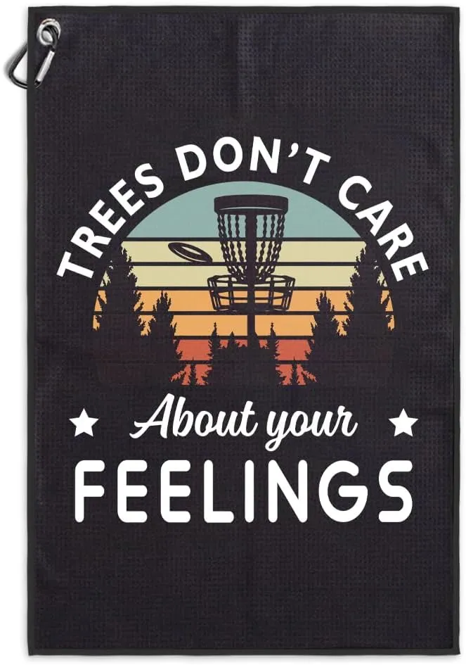 Tree Don't Care About Your Feelings Printed Microfiber Disc Golf Towel, Disc Golf Gifts for Disc Golf Lover Dad Boyfriend, Disc Golfer Father's Day Birthday, Disc Golf Accessories for Men
